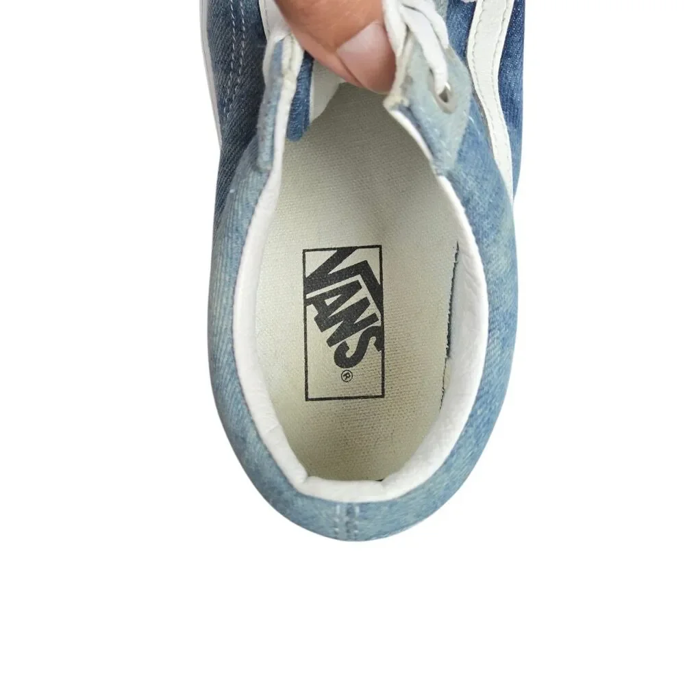 Vans Old Skool Acid Denim Skate Shoes Sneakers W 7.5 M 6 Blue White
